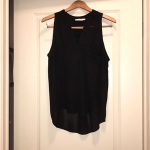 Lush Black Tank with high-low hem